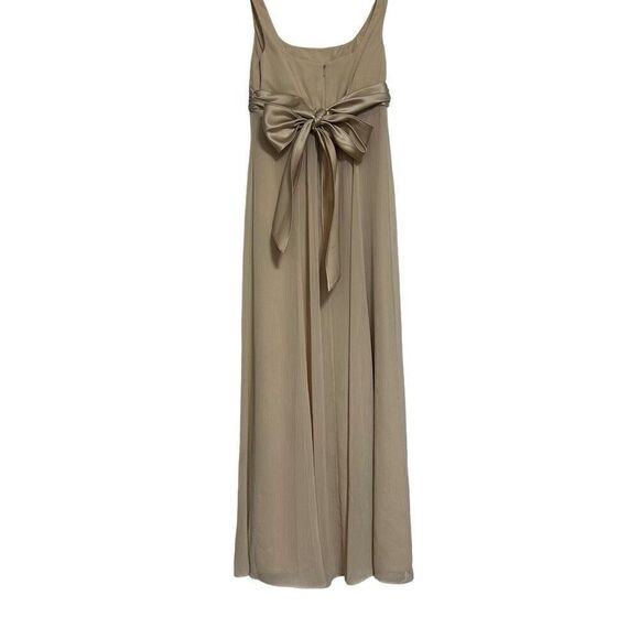 Davids Bridal Formal Bridesmaid Dress Size 8 Champagne Sleeveless Chiffon A-line - Picture 4 of 11